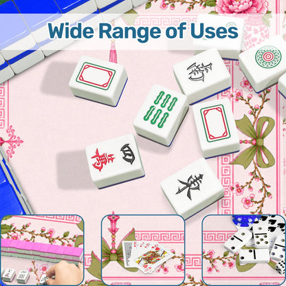 Pink Palm Pagoda Mahjong Mat - Splash Of Mahj And Color Co.