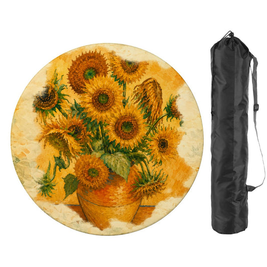 Sunflower Van Mahj Round Mahjong Mat