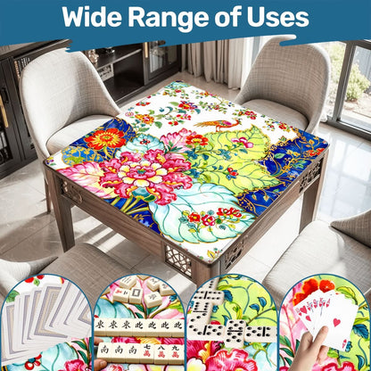 Tobacco Leaf Bam Bird Floral Watercolor Mahjong Mat