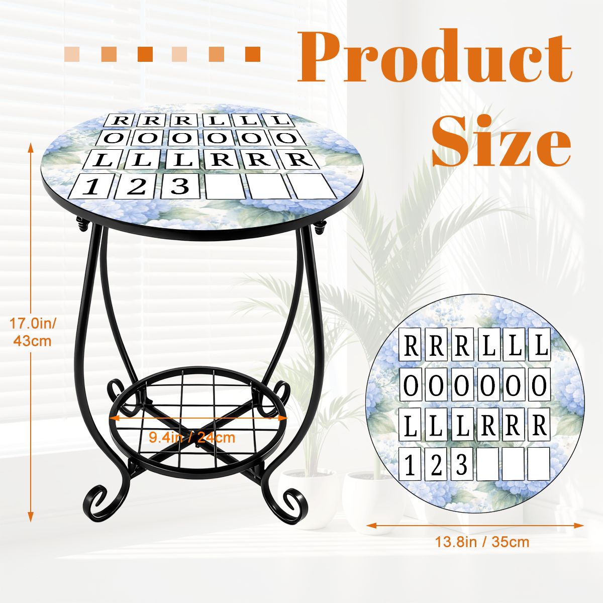 Mahjong Solo Practice Play Outdoor Side Table - Splash of Color Co.