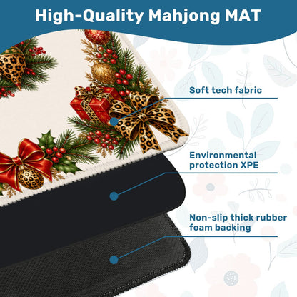 The Leopard Mahjong Christmas Mahjong Mat - Splash Of Mahj And Color Co.