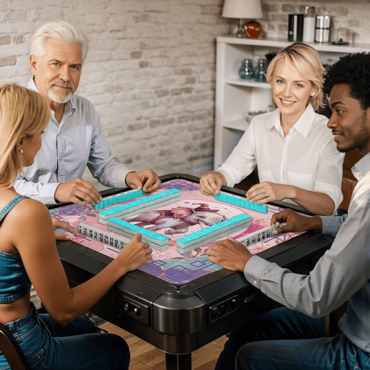 Tilley Tusk Magical Asian Garden Elephant Mahjong Mat - Splash of Color Co.