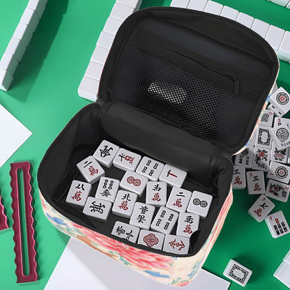 Famille Rose Peony Pink Portable Mahjong Tile Bag - Splash of Color Co.