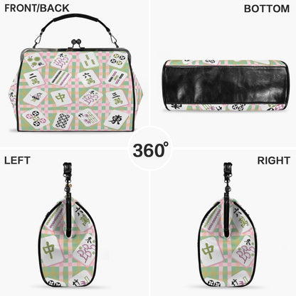 Mahjong Preppy Pastel Modern Kisslock Trendy Shoulder Bag Kisslock Crossbody Shoulder Bag - Splash of Color Co.