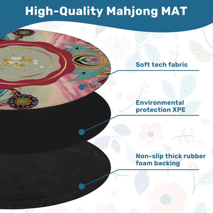 Bejeweled Boho Watercolor Round Mahjong Mat - Splash Of Mahj And Color Co.