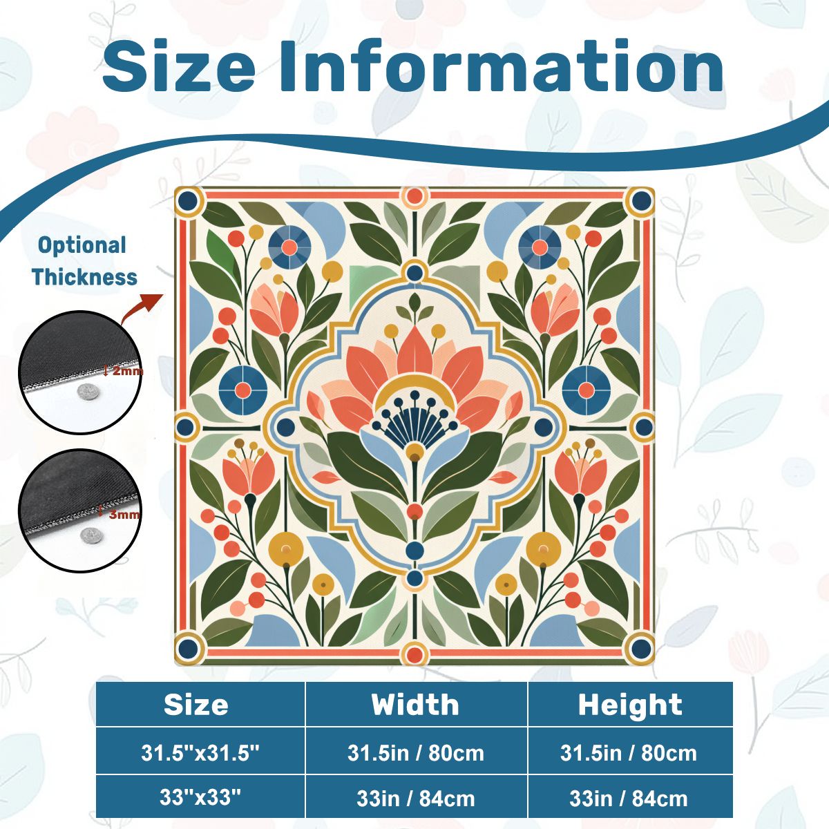 Mod About You Scandinavian Flower Modern Mahjong Mat Sleek Surface - Splash Of Mahj And Color Co.