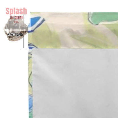 Blue Green Asian Pagoda Floral Cafe Kitchen Valance - One Size - Curtains