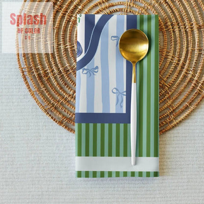 Blue Green Staffordshire Asian Chinoisierie Dinner Napkins - Splash of Color co.