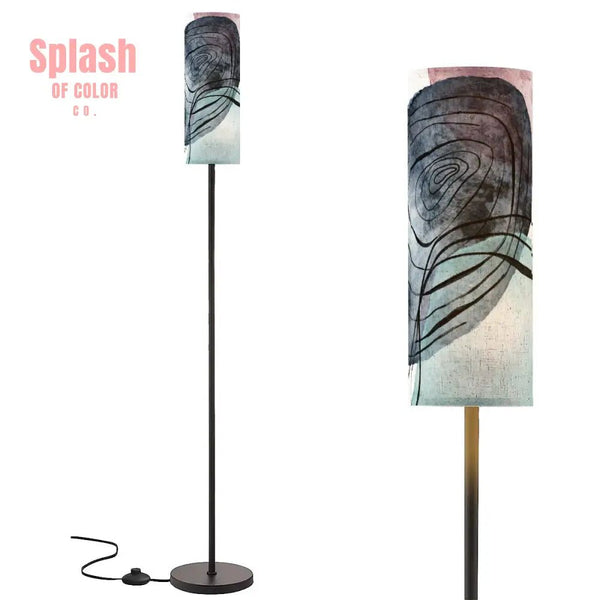 Bohemian Blue Blush Pink Watercolor Reading Nook Floor Lamp One Size Floor Lamps