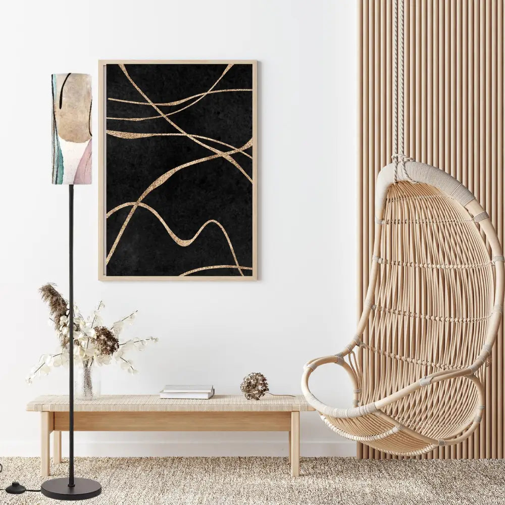 Boho Lighting Modern Floor Lamp Abstract desing Pale Pink Blue Beige Bohemian Home Decor - One Size