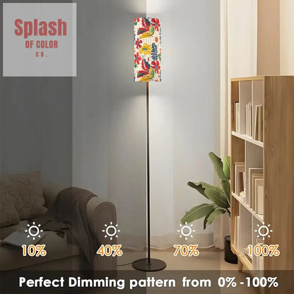 Bold Floral Vintage Heritage Blue Yellow Green Modern Floor Lamp One Size Floor Lamps
