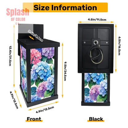 Burst of Hydrangeas Purple Blue Pink Zen Garden Patio Wall Light Sconce - One Size - Wall Lighting