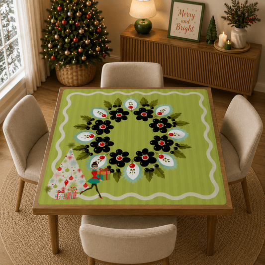 Ho'ing All The Way Nostalgic Christmas Mahjong Mat - Splash Of Mahj And Color Co.