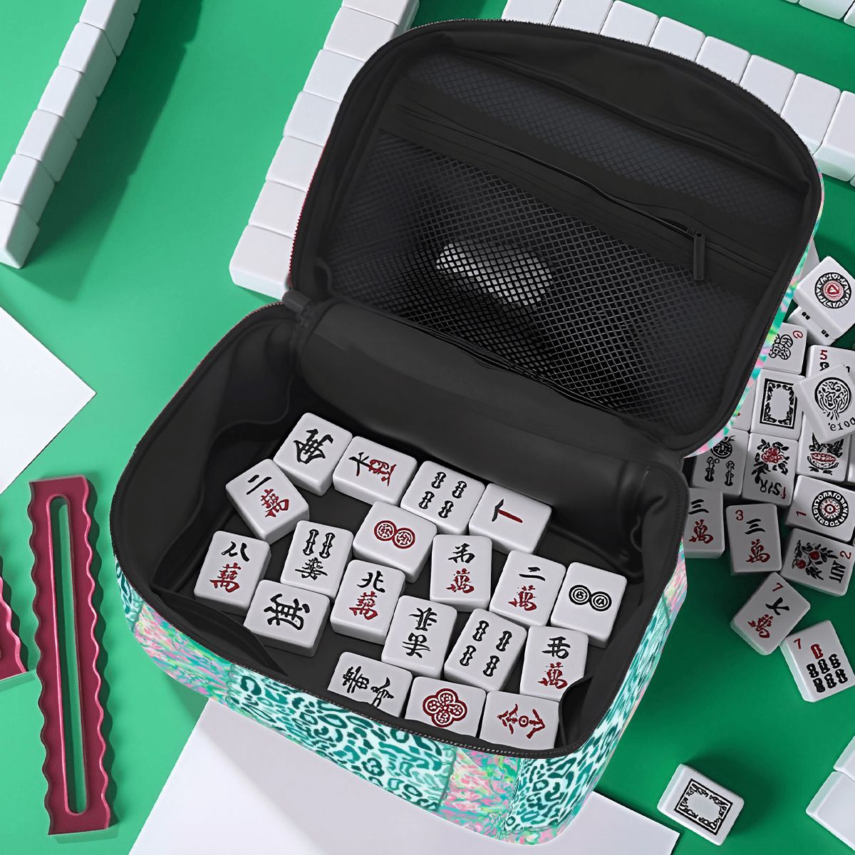 Preppy Pastel Cotton Candy Wild Thing Portable Mahjong Tile Bag - Splash of Color Co.