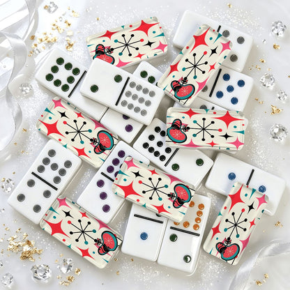 The Cat's Meow Modcentric Double 12 Mexican Train Dominoes Set - Splash Of Mahj And Color Co.