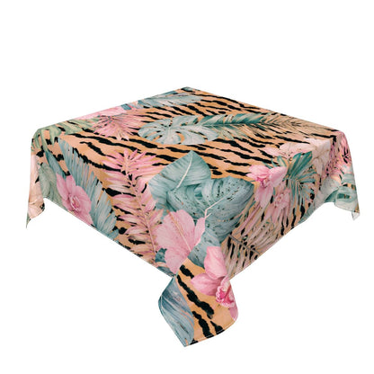 Jungle Tiger'es Square Mahjong Tablecloth Dining Cover - Splash Of Mahj And Color Co.