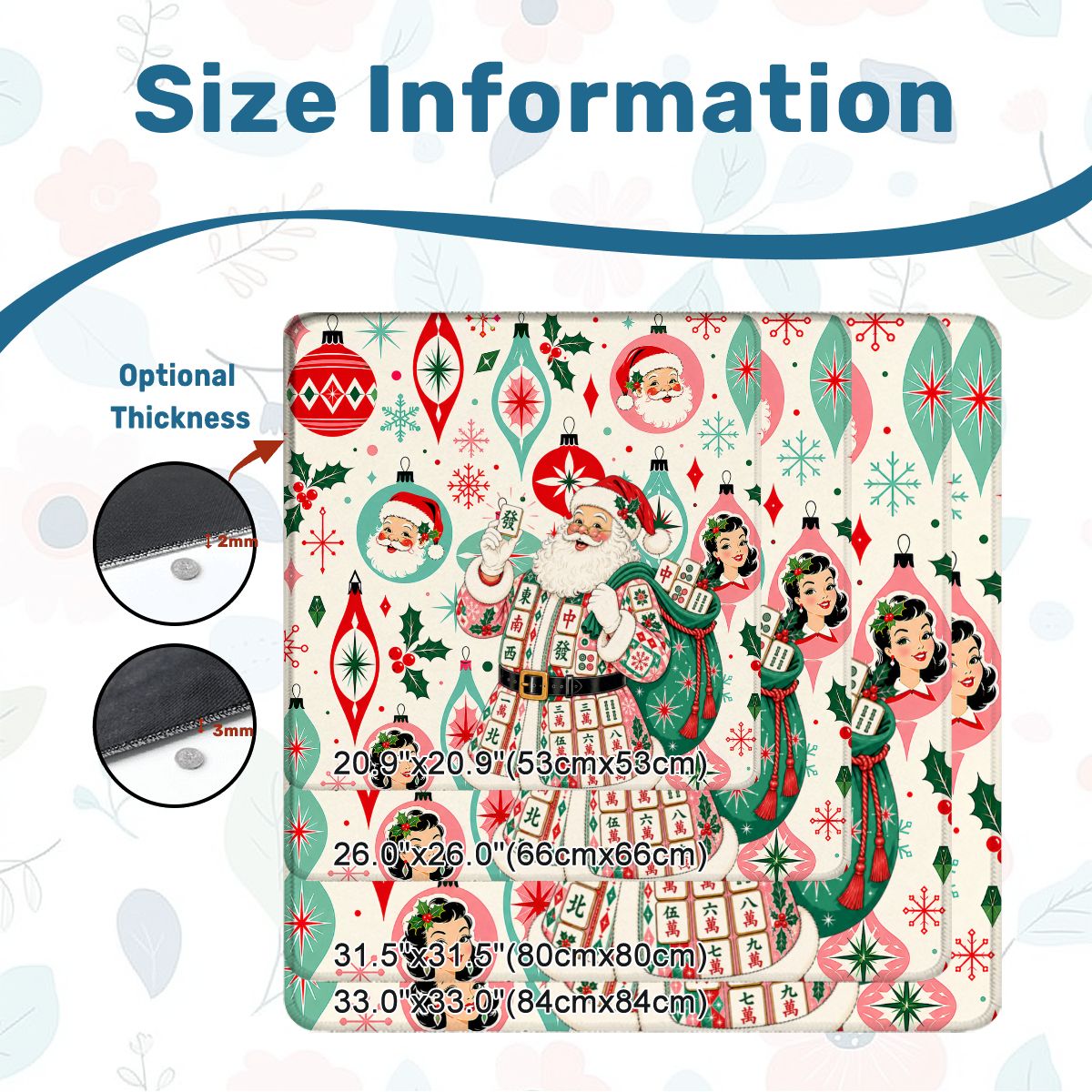 Jolly Nostalgic Santa Christmas Mahjong Mat