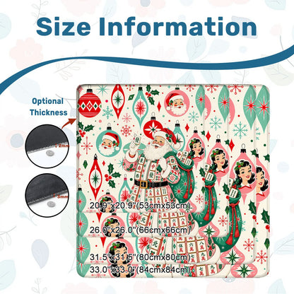 Jolly Nostalgic Santa Christmas Mahjong Mat
