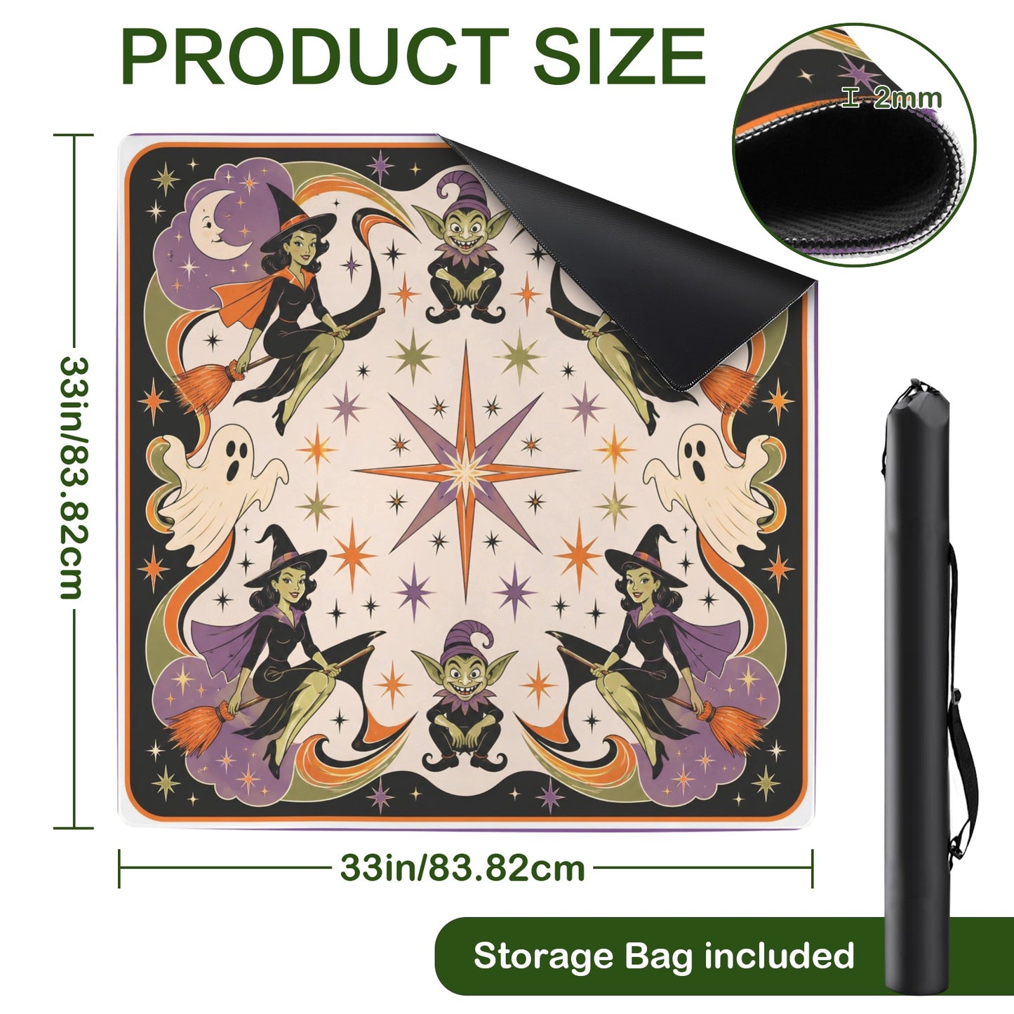 Witches And Ghouls Halloween Mahjong Mat