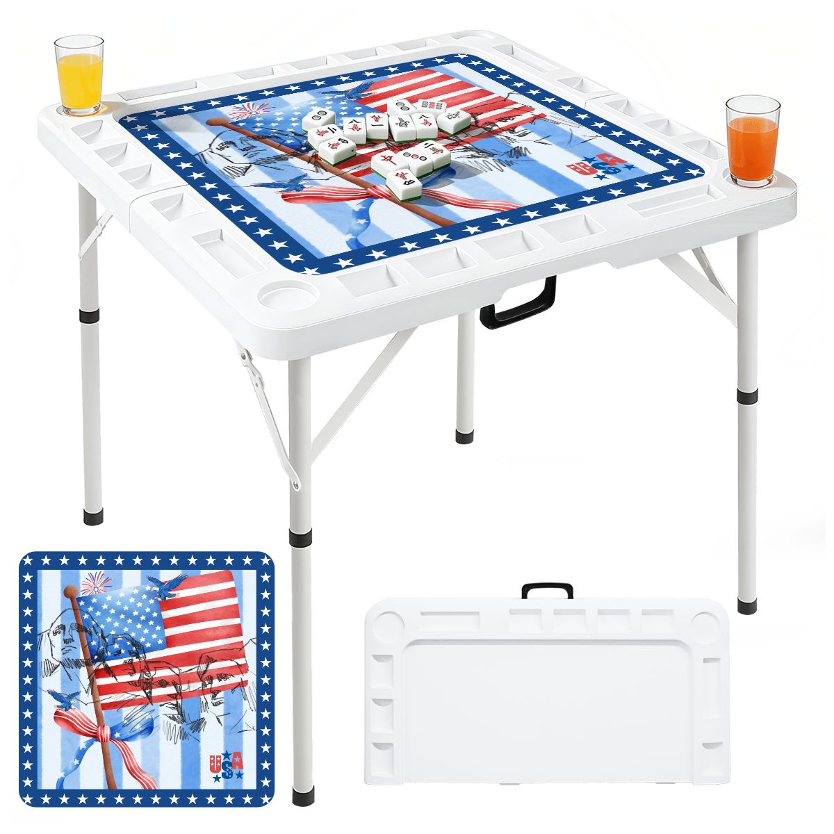 Portable Travel All Americana Mahjong Mat And Foldable Mahjong Table - Splash of Color Co.