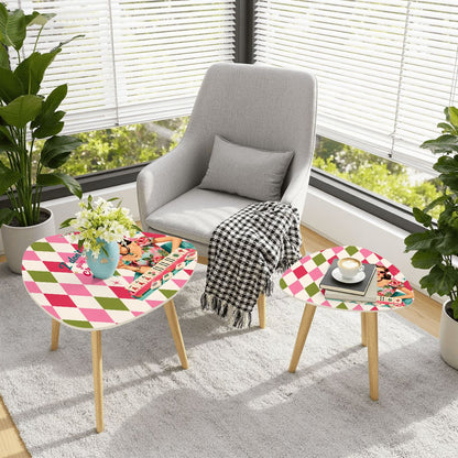 Funny I Don't Give A Crak Harlequin Designed Mahjong Side Nesting Tables