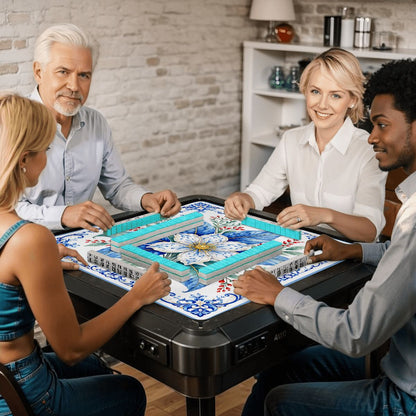 Porcelain Tobacco Garden Mahjong Mat - Splash of Color Co.