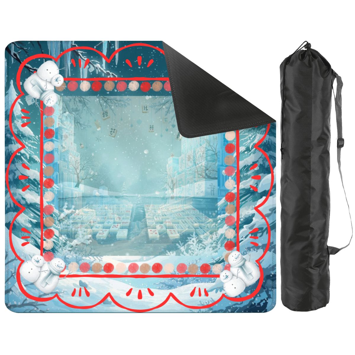 Whimsical Winter Mahjong in Moonlight, Frosty Cold Winter Night Mahj Game Night - Splash of Color Co.