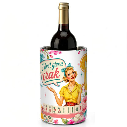 Funny Mahjong I Don't Give A Crack Stainless Steel Wine Chiller - Splash Of Mahj And Color Co.