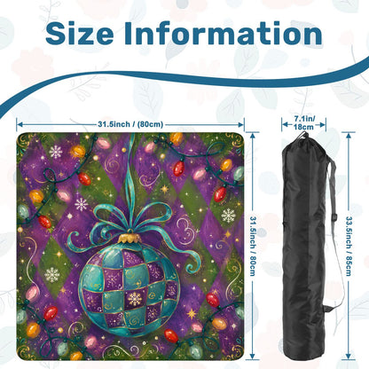 Merry Modernist Purple Green Whimsical Christmas Mahjong Mat