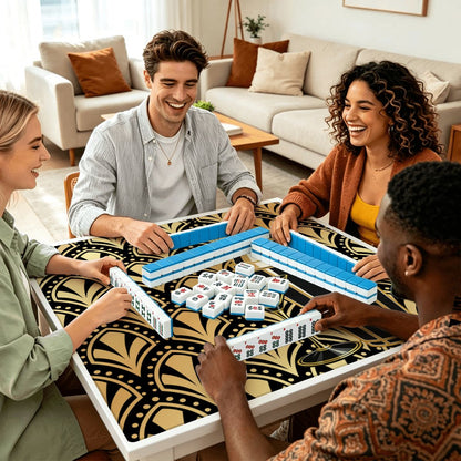 Deco Nights Mahjong Mat Sleek Surface