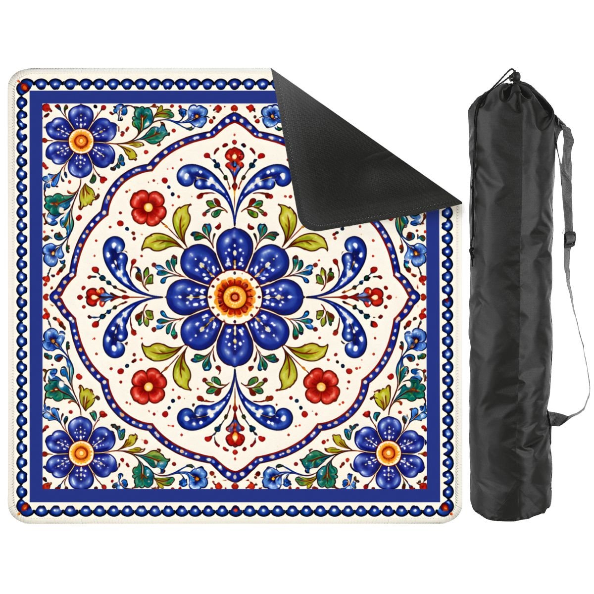 Blue Porcelain Garden Mahjong Mat - Splash of Color Co.