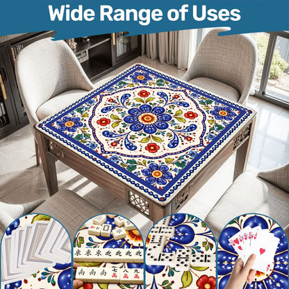 Blue Porcelain Garden Mahjong Mat - Splash of Color Co.