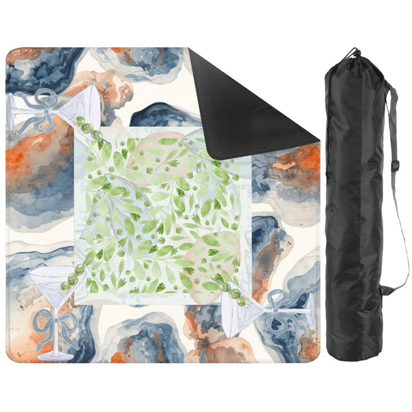 Tinis And Oysters Watercolor Mahjong Mat - Splash of Color Co.