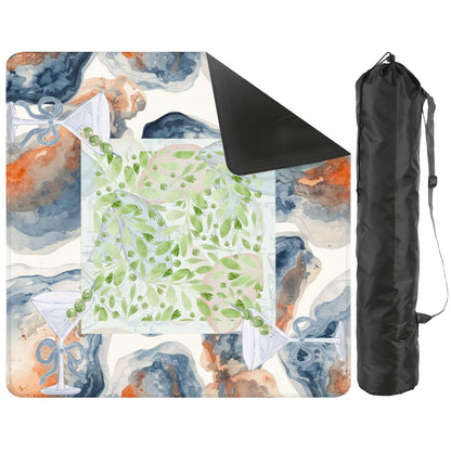 Tinis And Oysters Watercolor Mahjong Mat