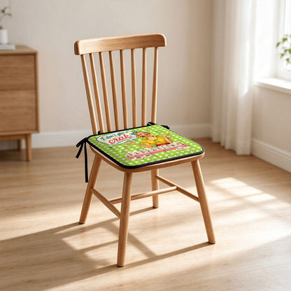 Funny Mahjong, I Don't Give A Crack Quilted Chair Cushion