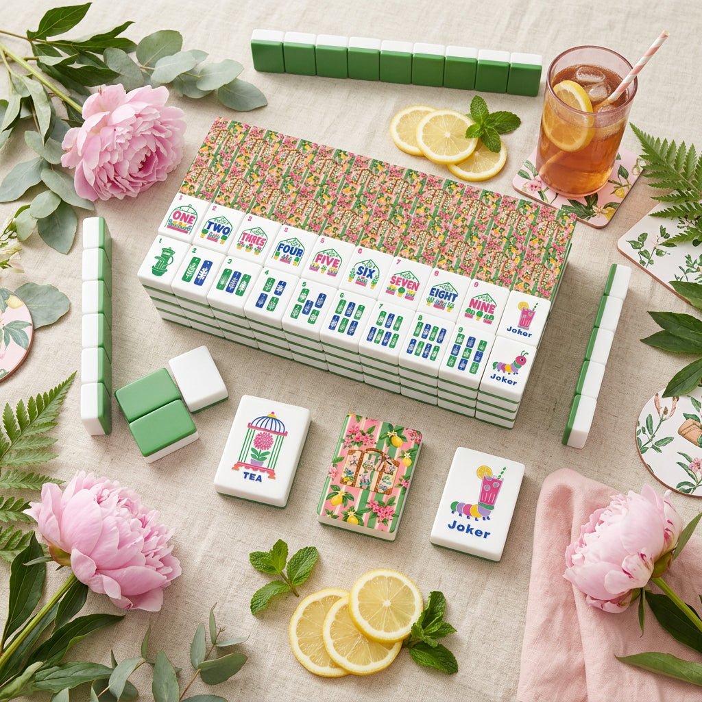 Preppy Garden Traveler American Mahjong Tiles (Floral Garden Style) - Splash Of Mahj And Color Co.