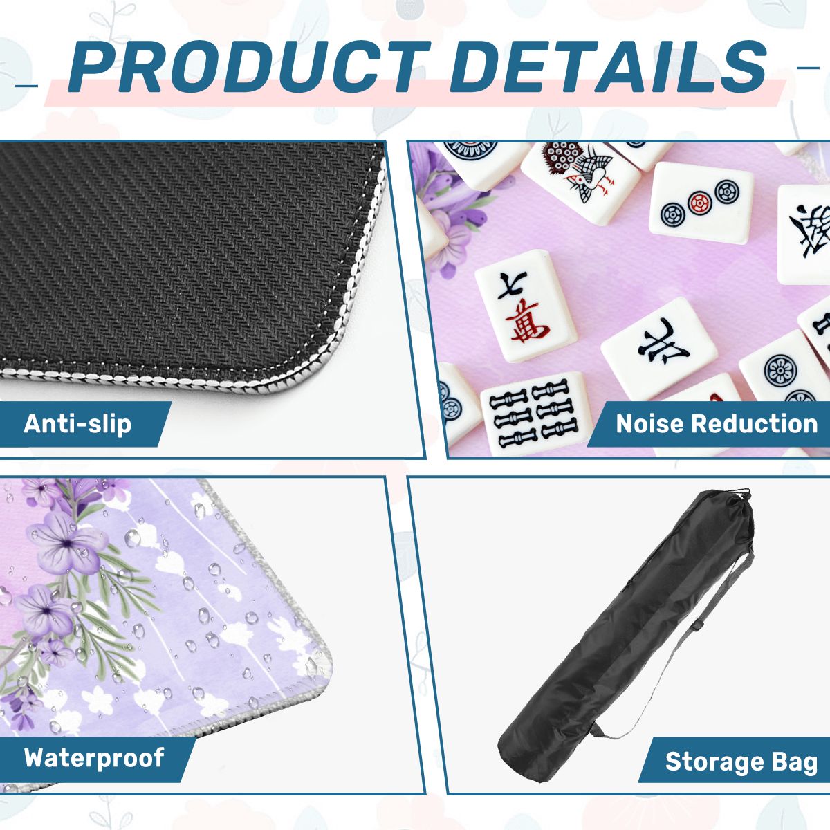 Lovely Lilac, Pale Pastel Purple Mahjong Mat - Splash of Color Co.