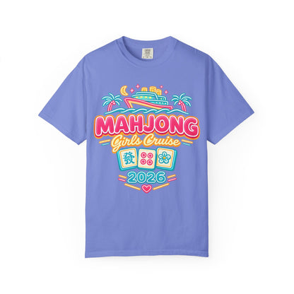 Mahjong Girls Cruise 2026 Group T-Shirt | Mahjong Tiles, Tropical Cruise Design - Splash of Color Co.