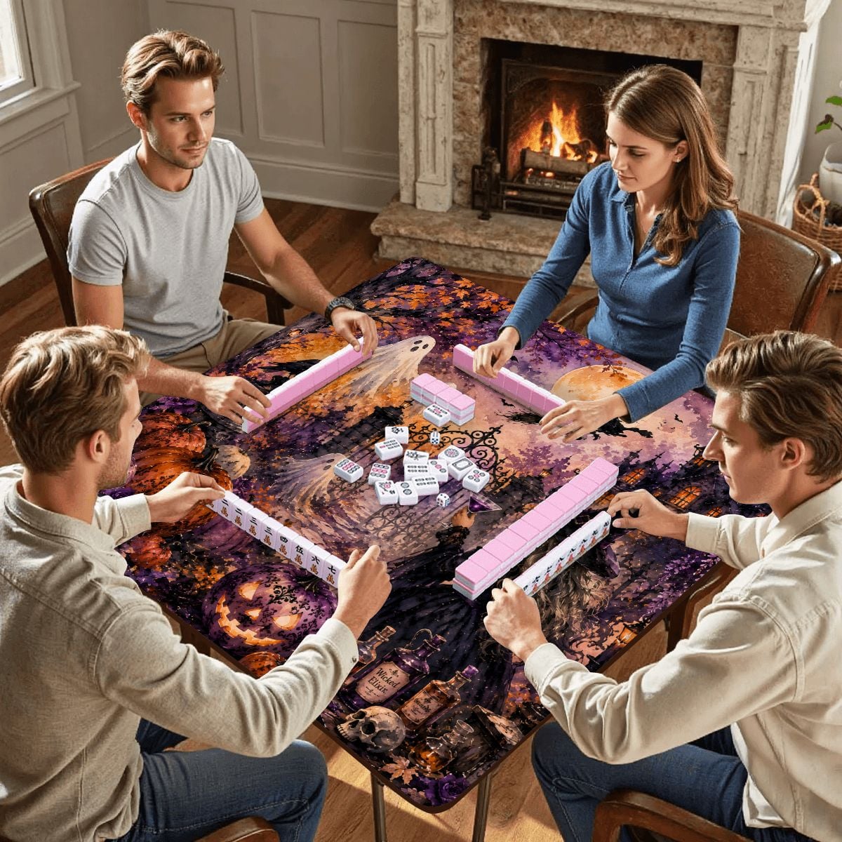 It Twas The Night Before Halloween Wicked Mahjong Mat