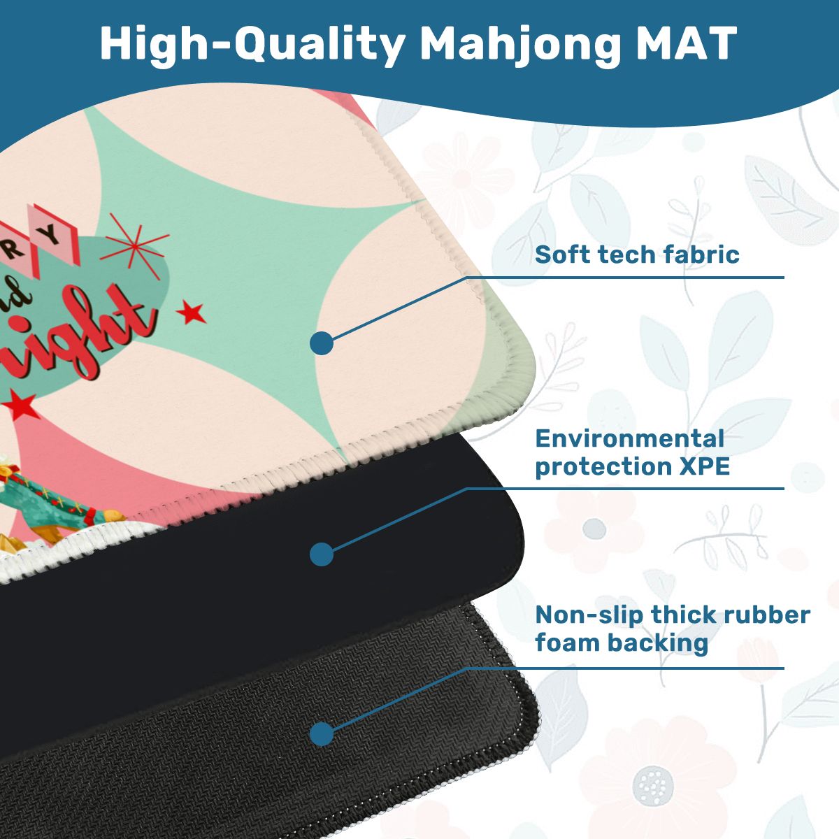 Very Merry And Bright Nostalgic Christmas Mahjong Mat