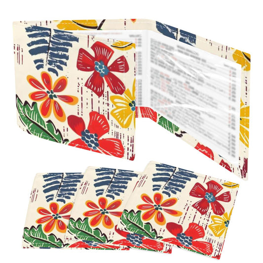 Floral Heritage Red Blue Yellow Flowers 4 Mahjong Card Holder with Line Finder - Splash of Color Co.