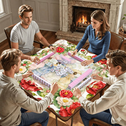Sweet Home Alabama Southern Belles Scalloped Mahjong Mat - Splash Of Mahj And Color Co.