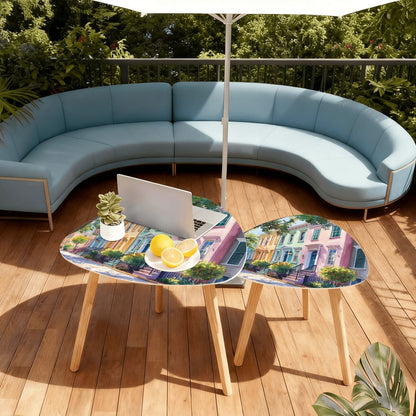 Charleston South Carolina Rainbow Row Modern Nesting Tables - Splash of Color Co.