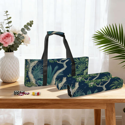 Asian Chinoiserie Blue Bundle Mahjong Bag Set - Splash of Color Co.