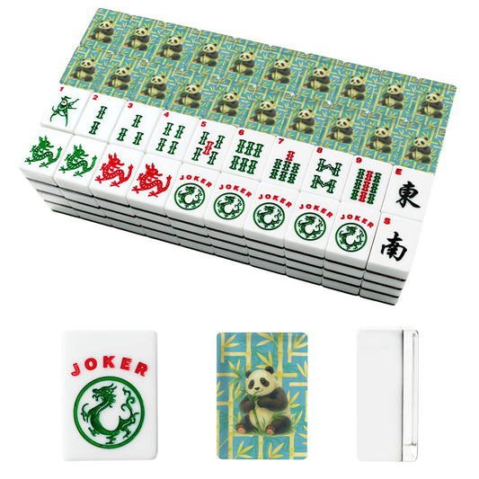 Bamboo Panda Bear American Mahjong Tiles And Carry Bag