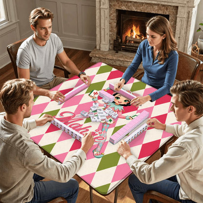 Mahjie The Mascot Harlequin Designed Whimsical Mahjong Mat