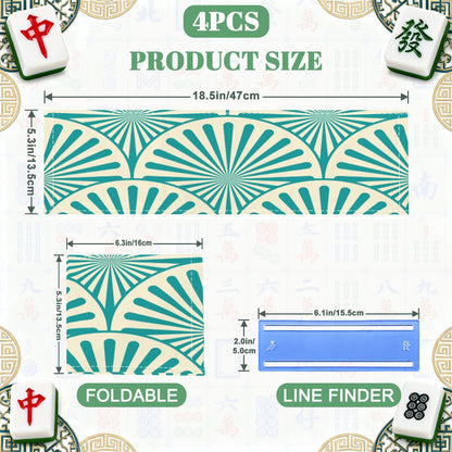 4 Mahjong Card Holder with Line Finder Designed With Art Deco Design - Splash of Color Co.