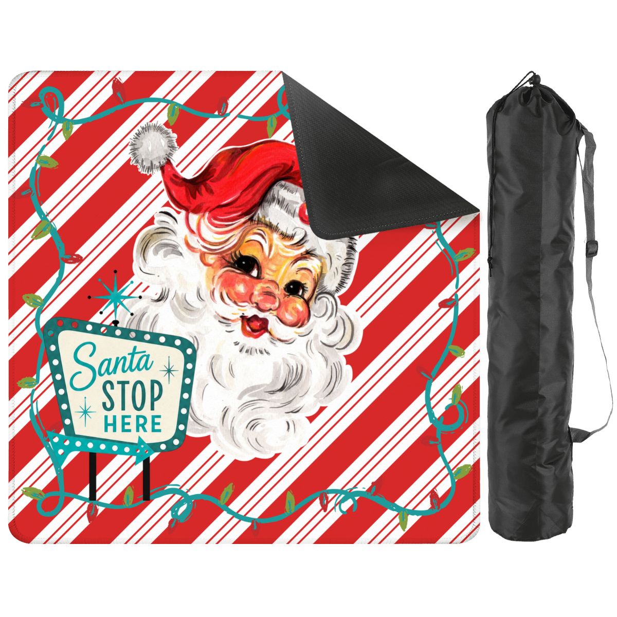 Santa Stop Here Mahjong Christmas Play Mat - Splash Of Mahj And Color Co.