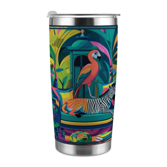 Wild Thang Jungle Print 20oz Tumbler with Lid and Straw - Splash of Color Co.