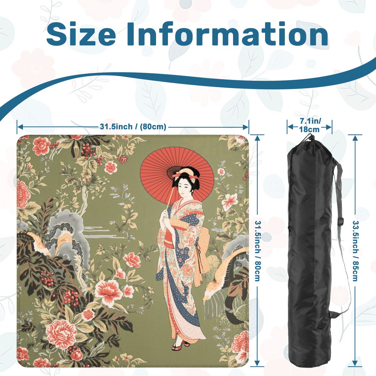 Japanese Floral Geisha Girl Mahjong Mat - Splash of Color Co.
